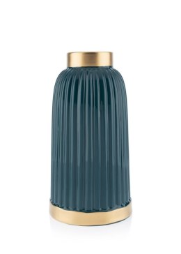 Wazon Rosie Green Gold 25 cm zielonyElegancki, prążkowany wazon, idealny do wnętrz nowoczesnych oraz w stylu glamour, kolor ziel