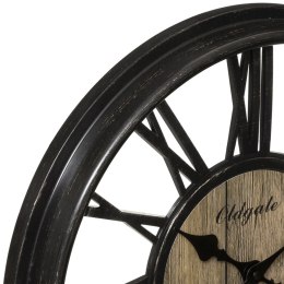 Zegar ścienny Liam 46 cmRama w kolorze czarnym, rzymskie cyfry, idealny do wnętrz urządzonych w stylu vintage, loft i retro