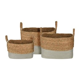 Zestaw koszy beżowo turkusowych 3 szt Dekoracyjny, pleciony kosz w komplecie 3 szt, w stylu Boho, pojemniki do przechowywania ró