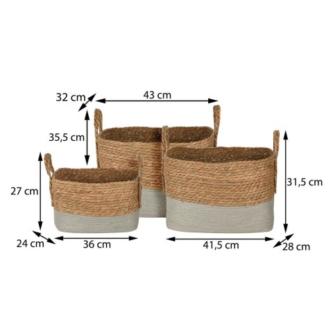 Zestaw koszy beżowo turkusowych 3 szt Dekoracyjny, pleciony kosz w komplecie 3 szt, w stylu Boho, pojemniki do przechowywania ró