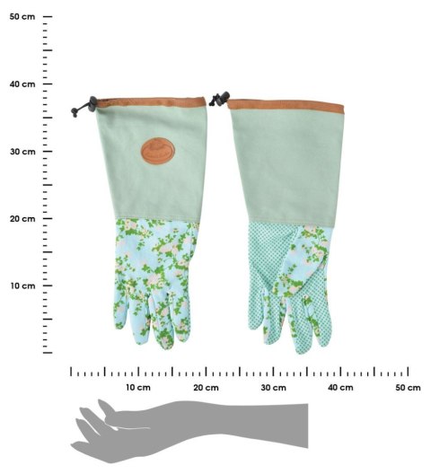 Długie rękawice ogrodowe do róż Profesjonalne, mocne rękawice do róż i krzewów kolczastych z angielskim motywem kwiatów róży, wy