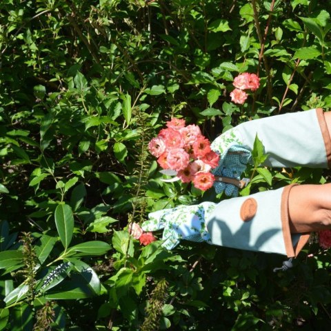 Długie rękawice ogrodowe do róż Profesjonalne, mocne rękawice do róż i krzewów kolczastych z angielskim motywem kwiatów róży, wy