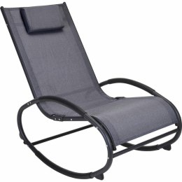 Fotel bujany z poduszką ciemny szary Nowoczesny fotel wykonany z solidnego materiału w kolorze szarym, stalowa podstawa w kolorz