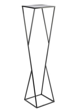 Kwietnik nowoczesny LOFT czarny 100 cm Wykonany z metalu, prosty i stylowy czarny stojak na kwiatki w stylu industrialnym oraz m
