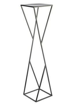Kwietnik nowoczesny LOFT czarny 100 cm Wykonany z metalu, prosty i stylowy czarny stojak na kwiatki w stylu industrialnym oraz m