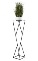Kwietnik nowoczesny LOFT czarny 100 cm Wykonany z metalu, prosty i stylowy czarny stojak na kwiatki w stylu industrialnym oraz m
