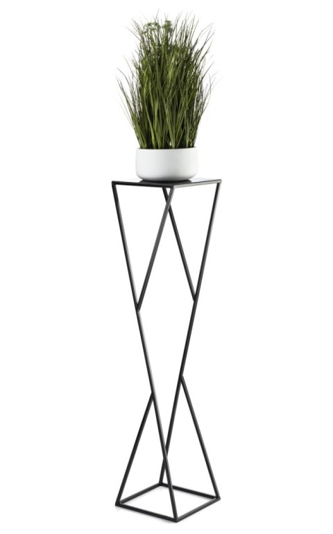 Kwietnik nowoczesny LOFT czarny 100 cm Wykonany z metalu, prosty i stylowy czarny stojak na kwiatki w stylu industrialnym oraz m