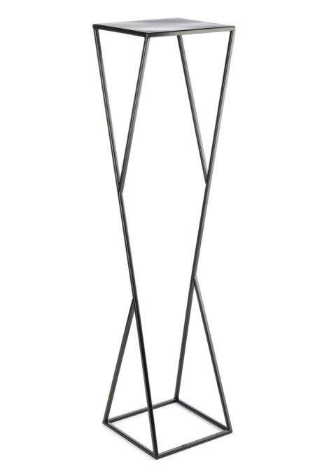 Kwietnik nowoczesny LOFT czarny 100 cm Wykonany z metalu, prosty i stylowy czarny stojak na kwiatki w stylu industrialnym oraz m