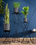 Kwietnik nowoczesny LOFT czarny 100 cm Wykonany z metalu, prosty i stylowy czarny stojak na kwiatki w stylu industrialnym oraz m