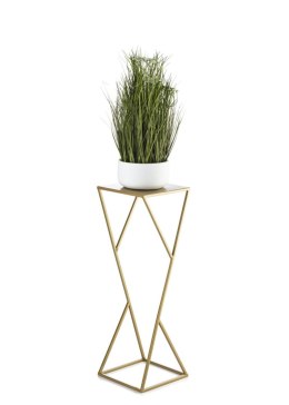 Kwietnik nowoczesny LOFT złoty 70 cm Wykonany z metalu, prosty i stylowy złoty stojak na kwiatki w stylu industrialnym oraz mini