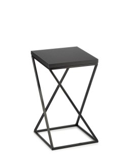 Kwietnik stojący 40 cm blat MDF czarny Wykonany z metalu oraz płyty MDF solidny i stylowy kwietnik w stylu industrialnym oraz LO