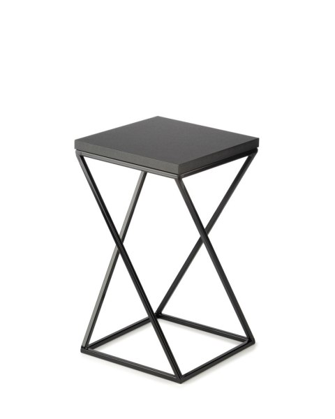 Kwietnik stojący 40 cm blat MDF czarny Wykonany z metalu oraz płyty MDF solidny i stylowy kwietnik w stylu industrialnym oraz LO