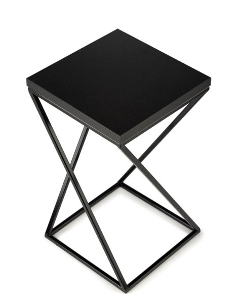 Kwietnik stojący 40 cm blat MDF czarny Wykonany z metalu oraz płyty MDF solidny i stylowy kwietnik w stylu industrialnym oraz LO