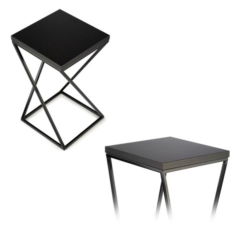 Kwietnik stojący 40 cm blat MDF czarny Wykonany z metalu oraz płyty MDF solidny i stylowy kwietnik w stylu industrialnym oraz LO