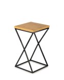 Kwietnik stojący 40 cm z blatem Dąb LOFT Wykonany z metalu oraz płyty MDF solidny w kolorze Dąb Lancelot i czarny stojak, stylow