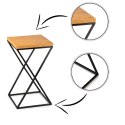 Kwietnik stojący 40 cm z blatem Dąb LOFT Wykonany z metalu oraz płyty MDF solidny w kolorze Dąb Lancelot i czarny stojak, stylow