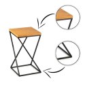 Kwietnik stojący 40 cm z blatem LOFT Dąb Wykonany z metalu oraz płyty MDF solidny i stylowy kwietnik w stylu industrialnym oraz 