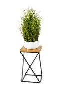 Kwietnik stojący 40 cm z blatem LOFT Dąb Wykonany z metalu oraz płyty MDF solidny i stylowy kwietnik w stylu industrialnym oraz 