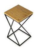 Kwietnik stojący 40 cm z blatem LOFT Dąb Wykonany z metalu oraz płyty MDF solidny i stylowy kwietnik w stylu industrialnym oraz 