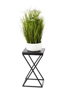 Kwietnik stojący 40 cm z blatem MDF LOFTWykonany z metalu oraz płyty MDF solidny i stylowy kwietnik w stylu industrialnym oraz L