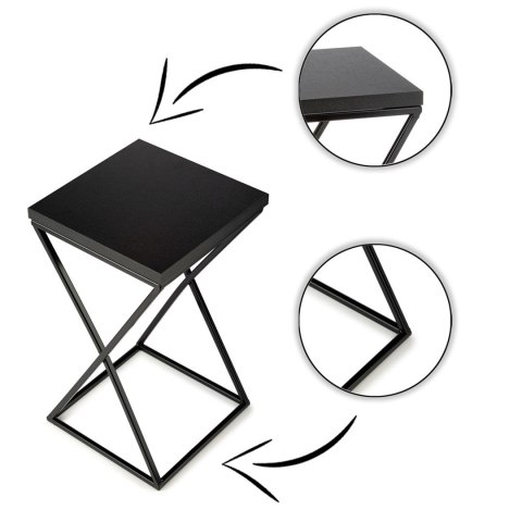 Kwietnik stojący 40 cm z blatem MDF LOFTWykonany z metalu oraz płyty MDF solidny i stylowy kwietnik w stylu industrialnym oraz L