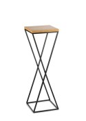 Kwietnik stojący 70 cm z blatem Dąb LOFT Wykonany z metalu oraz płyty MDF w kolorze Lancelot i czarnym stojakiem, solidny i styl