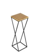 Kwietnik stojący 70 cm z blatem Dąb LOFT Wykonany z metalu oraz płyty MDF w kolorze Lancelot i czarnym stojakiem, solidny i styl