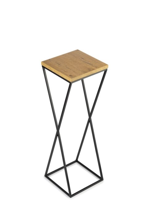 Kwietnik stojący 70 cm z blatem Dąb LOFT Wykonany z metalu oraz płyty MDF w kolorze Lancelot i czarnym stojakiem, solidny i styl