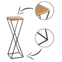 Kwietnik stojący 70 cm z blatem Dąb LOFT Wykonany z metalu oraz płyty MDF w kolorze Lancelot i czarnym stojakiem, solidny i styl