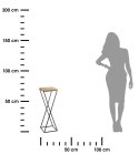 Kwietnik stojący 70 cm z blatem Dąb LOFT Wykonany z metalu oraz płyty MDF w kolorze Lancelot i czarnym stojakiem, solidny i styl