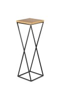 Kwietnik stojący 70 cm z blatem Dąb LOFT Wykonany z metalu oraz płyty MDF w kolorze Lancelot i czarnym stojakiem, solidny i styl