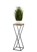 Kwietnik stojący 70 cm z blatem Dąb LOFT Wykonany z metalu oraz płyty MDF w kolorze Lancelot i czarnym stojakiem, solidny i styl