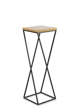 Kwietnik stojący 70 cm z blatem LOFTWykonany z metalu oraz płyty MDF w kolorze Dąb Lancelot, solidny i stylowy kwietnik w kolorz