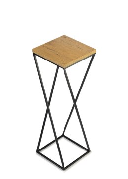Kwietnik stojący 70 cm z blatem LOFTWykonany z metalu oraz płyty MDF w kolorze Dąb Lancelot, solidny i stylowy kwietnik w kolorz
