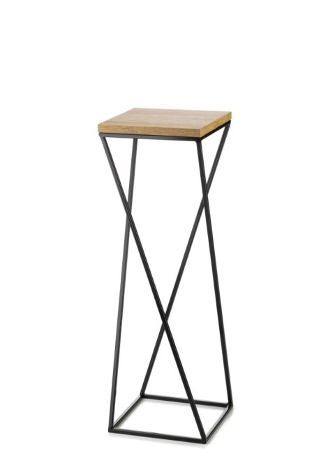 Kwietnik stojący 70 cm z blatem LOFTWykonany z metalu oraz płyty MDF w kolorze Dąb Lancelot, solidny i stylowy kwietnik w kolorz
