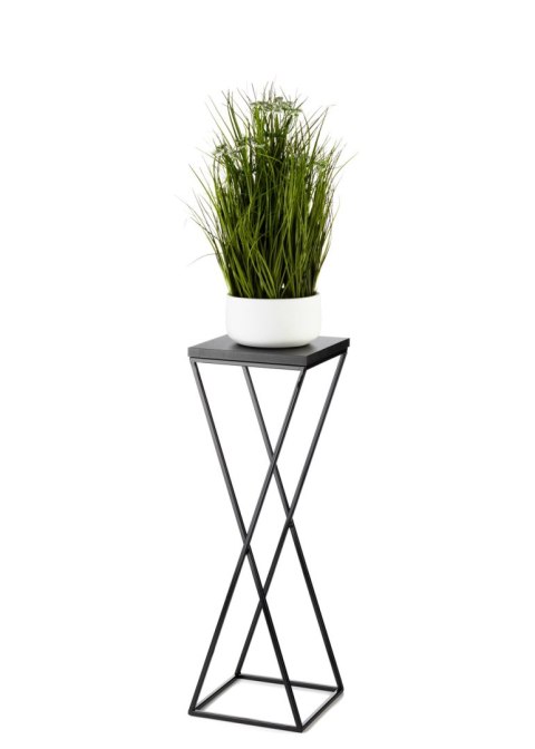 Kwietnik stojący 70 cm z blatem MDF LOFT Wykonany z metalu oraz płyty MDF solidny i stylowy kwietnik w stylu industrialnym oraz 