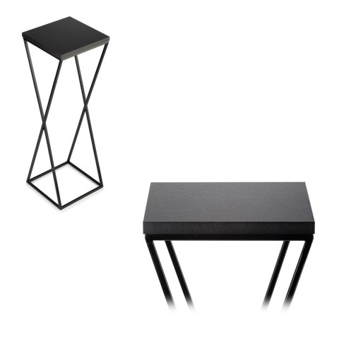 Kwietnik stojący 70 cm z blatem MDF LOFT Wykonany z metalu oraz płyty MDF solidny i stylowy kwietnik w stylu industrialnym oraz 