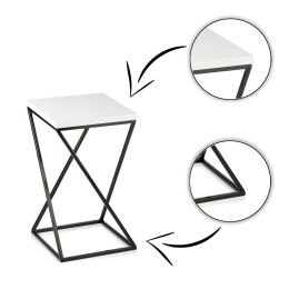 Kwietnik stojący LOFT 40 cm blat biały Wykonany z metalu oraz płyty MDF solidny i stylowy kwietnik w stylu industrialnym oraz LO