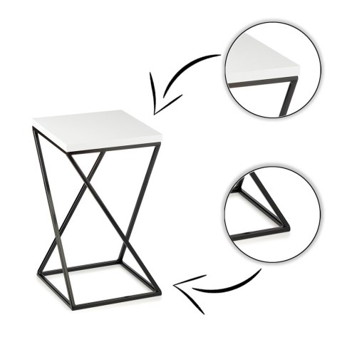Kwietnik stojący LOFT 40 cm blat biały Wykonany z metalu oraz płyty MDF solidny i stylowy kwietnik w stylu industrialnym oraz LO