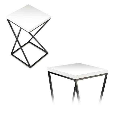 Kwietnik stojący LOFT 40 cm blat biały Wykonany z metalu oraz płyty MDF solidny i stylowy kwietnik w stylu industrialnym oraz LO