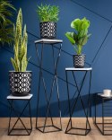 Kwietnik stojący LOFT 40 cm blat biały Wykonany z metalu oraz płyty MDF solidny i stylowy kwietnik w stylu industrialnym oraz LO