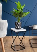 Kwietnik stojący LOFT 40 cm blat biały Wykonany z metalu oraz płyty MDF solidny i stylowy kwietnik w stylu industrialnym oraz LO