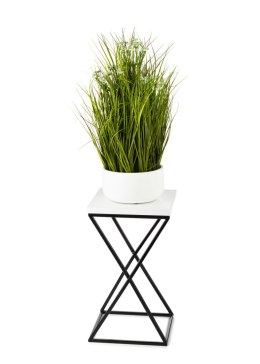 Kwietnik stojący LOFT 40 cm z blatem MDF Wykonany z metalu oraz płyty MDF solidny i stylowy kwietnik w stylu industrialnym oraz 