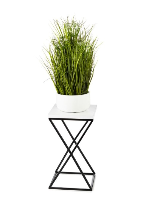 Kwietnik stojący LOFT 40 cm z blatem MDF Wykonany z metalu oraz płyty MDF solidny i stylowy kwietnik w stylu industrialnym oraz 