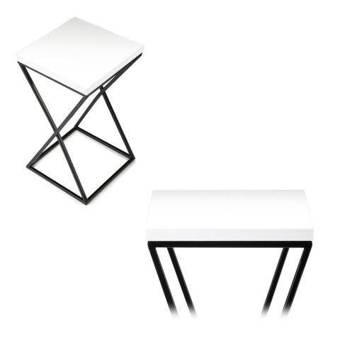 Kwietnik stojący LOFT 40 cm z blatem MDF Wykonany z metalu oraz płyty MDF solidny i stylowy kwietnik w stylu industrialnym oraz 