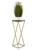 Kwietnik stojący LOFT 70 cm MDF złotyWykonany z metalu oraz płyty MDF w kolorze czarnym, solidny i stylowy kwietnik w kolorze zł