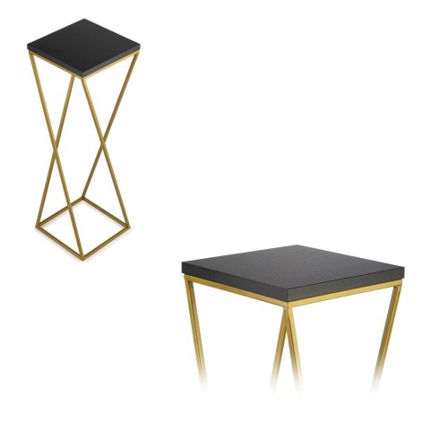 Kwietnik stojący LOFT 70 cm MDF złotyWykonany z metalu oraz płyty MDF w kolorze czarnym, solidny i stylowy kwietnik w kolorze zł