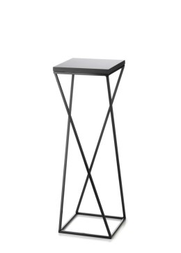Kwietnik stojący LOFT 70 cm blat MDF Wykonany z metalu oraz płyty MDF w kolorze czarnym, solidny i stylowy kwietnik w kolorze cz
