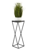 Kwietnik stojący LOFT 70 cm blat MDF Wykonany z metalu oraz płyty MDF w kolorze czarnym, solidny i stylowy kwietnik w kolorze cz