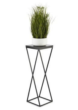 Kwietnik stojący LOFT 70 cm blat MDF Wykonany z metalu oraz płyty MDF w kolorze czarnym, solidny i stylowy kwietnik w kolorze cz